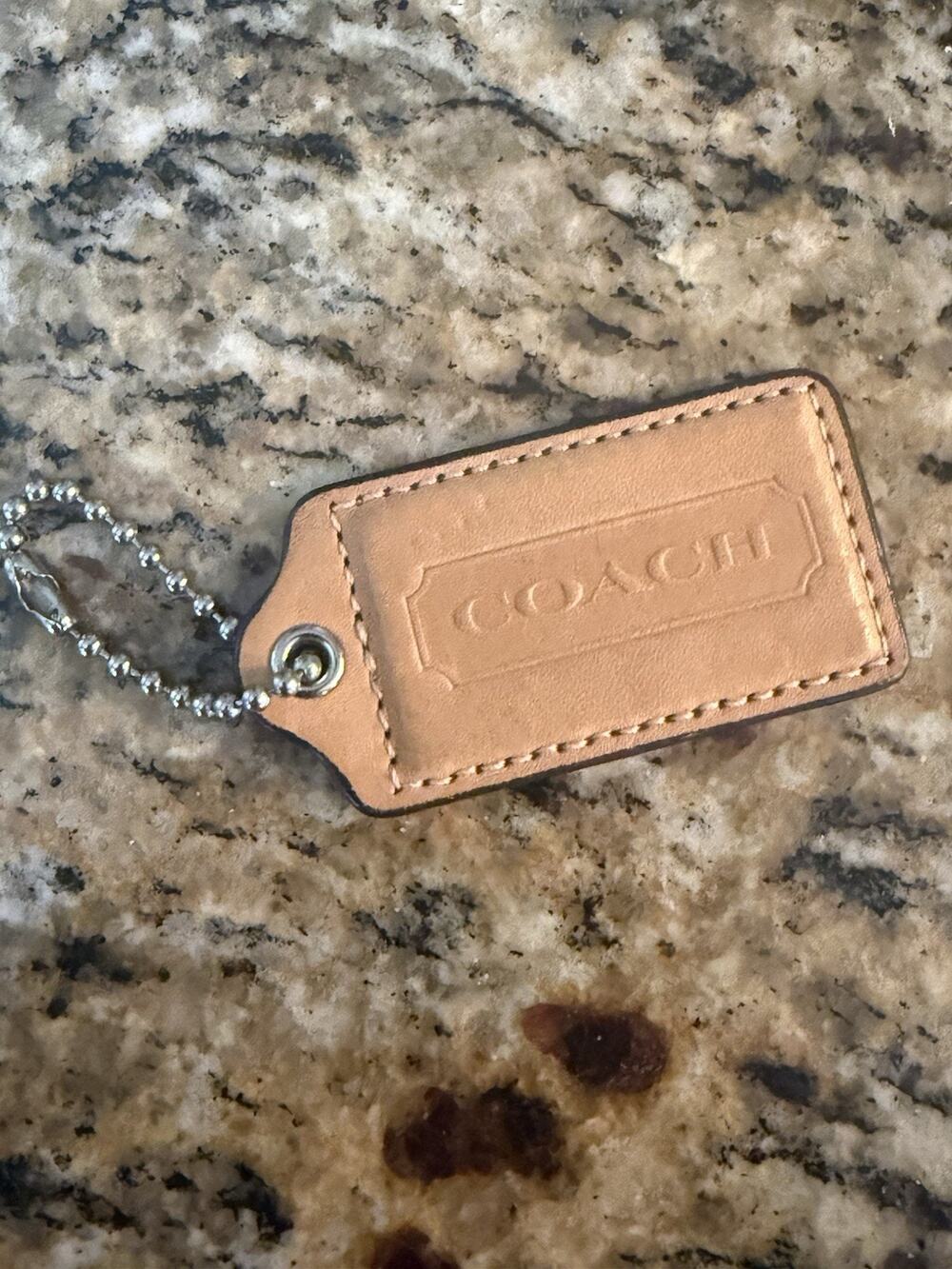 Vintage Coach Leather Hang Tag Key Fob Bag Charm Keychain Y2K Replacement 2”x1”